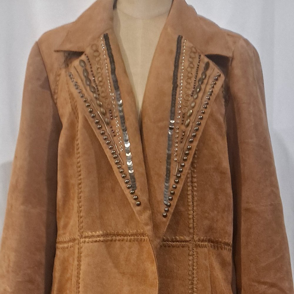 CHICO'S WOMEN'S SUEDE LIKE JACKET - Picture 2 of 8